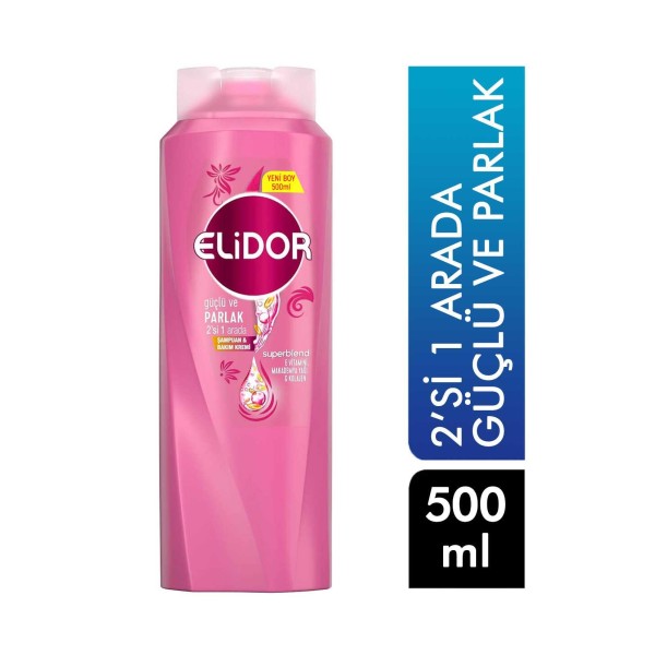 Elidor Şampuan 500 ml 2 si 1 Arada Güçlü ve Parlaklık