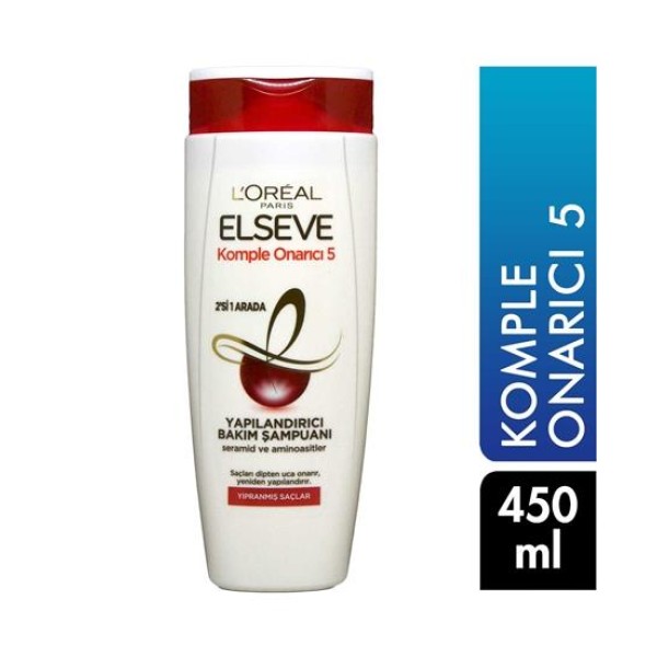 ELSEVE Komple Onarıcı 5 Yapılandırıcı Bakım Şampuanı 2'si 1 Arada 450 ml