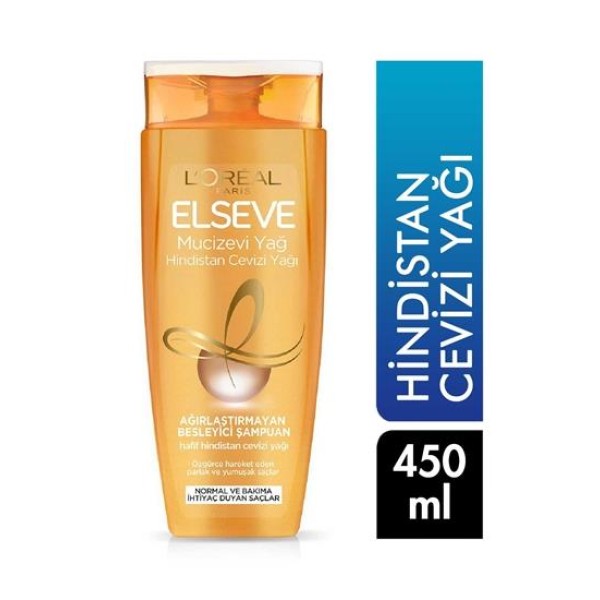 ELSEVE L'oréal Paris Mucizevi Hindistan Cevizi Yağı Ağırlaştırmayan Besleyici Şampuan 450 ml