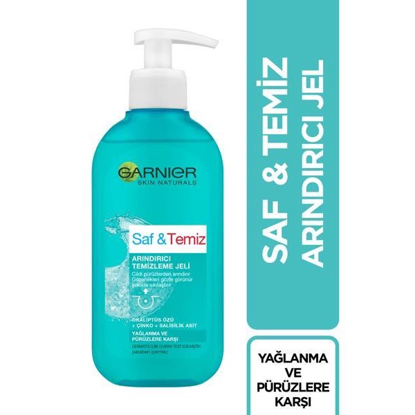 Garnier Saf & Temiz Yağlanma ve Pürüzlere Karşı Derinlemesine Temizleme Jeli 200 ml 3600540632029