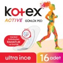 Kotex Active Ultra Ince Günlük Ped 16'lı