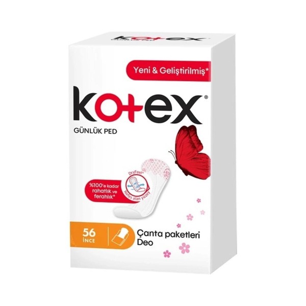 Kotex Ince Günlük Ped 56'Lı Parfümlü Çanta Paketleri