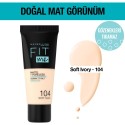 Maybelline New York Fit Me Matte+poreless Fondöten - 104 Soft Ivory