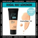 Maybelline New York Mat Fondöten - Fit Me Matte + Poreless Foundation No: 122