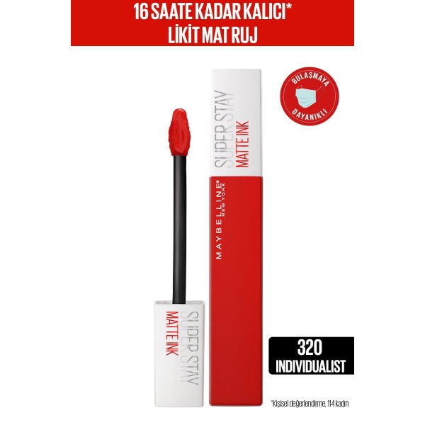 Maybelline New York Super Stay Matte Ink Likit Mat Ruj - 320 Individualist- Kırmızı