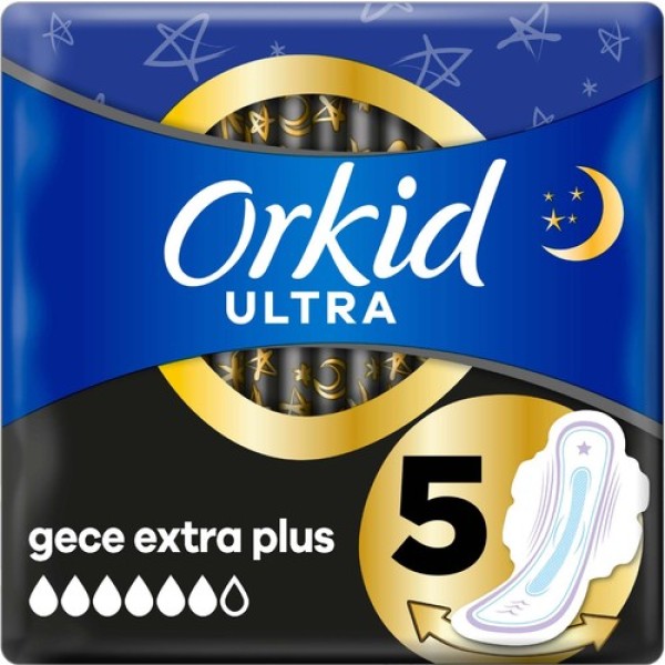 Orkid Ultra Extra Tekli Gece Extra Plus Tekli Paket 5 Ped