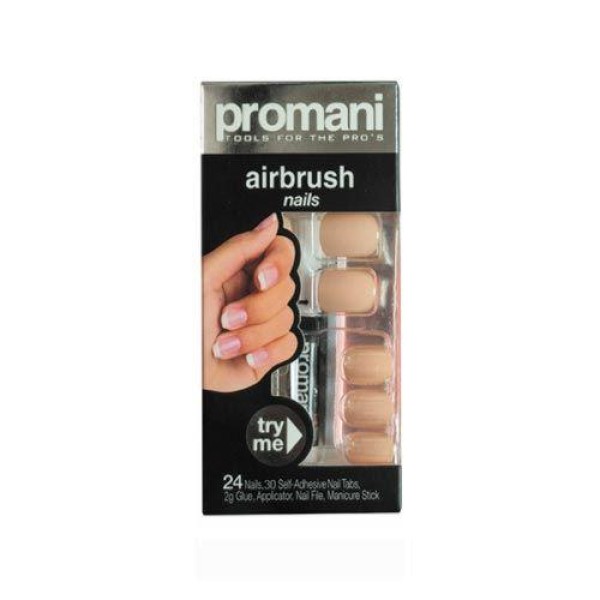 Promani Bej Renk Takma Tırnak - Air Brush Nails Fingers Pr-5004