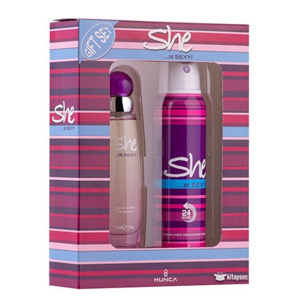 She Is Sexy Edt 50 ml + 150 ml Deodorant Kadın Parfüm Seti 8690973029119